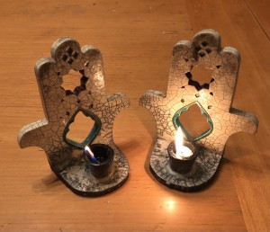 Hamsa candle sticks